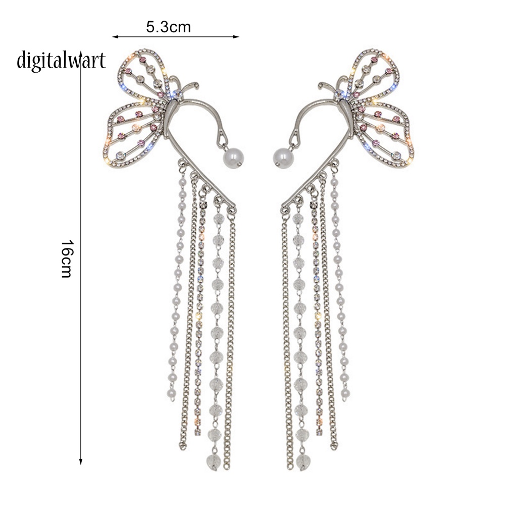 Kỹ Thuật Số| 1 Đôi Bông Tai Hình Bướm Có Đính Đá Lấp Lánh Dành Cho Nữ