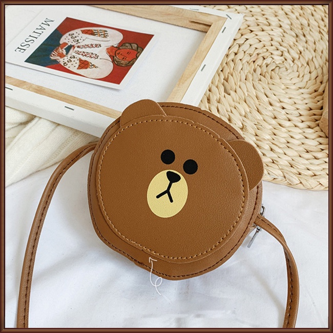 Túi Đeo Chéo Vai Mini Bằng Da Pu Có Khóa Kéo Thời Trang Sành Điệu Cho Trẻ Em