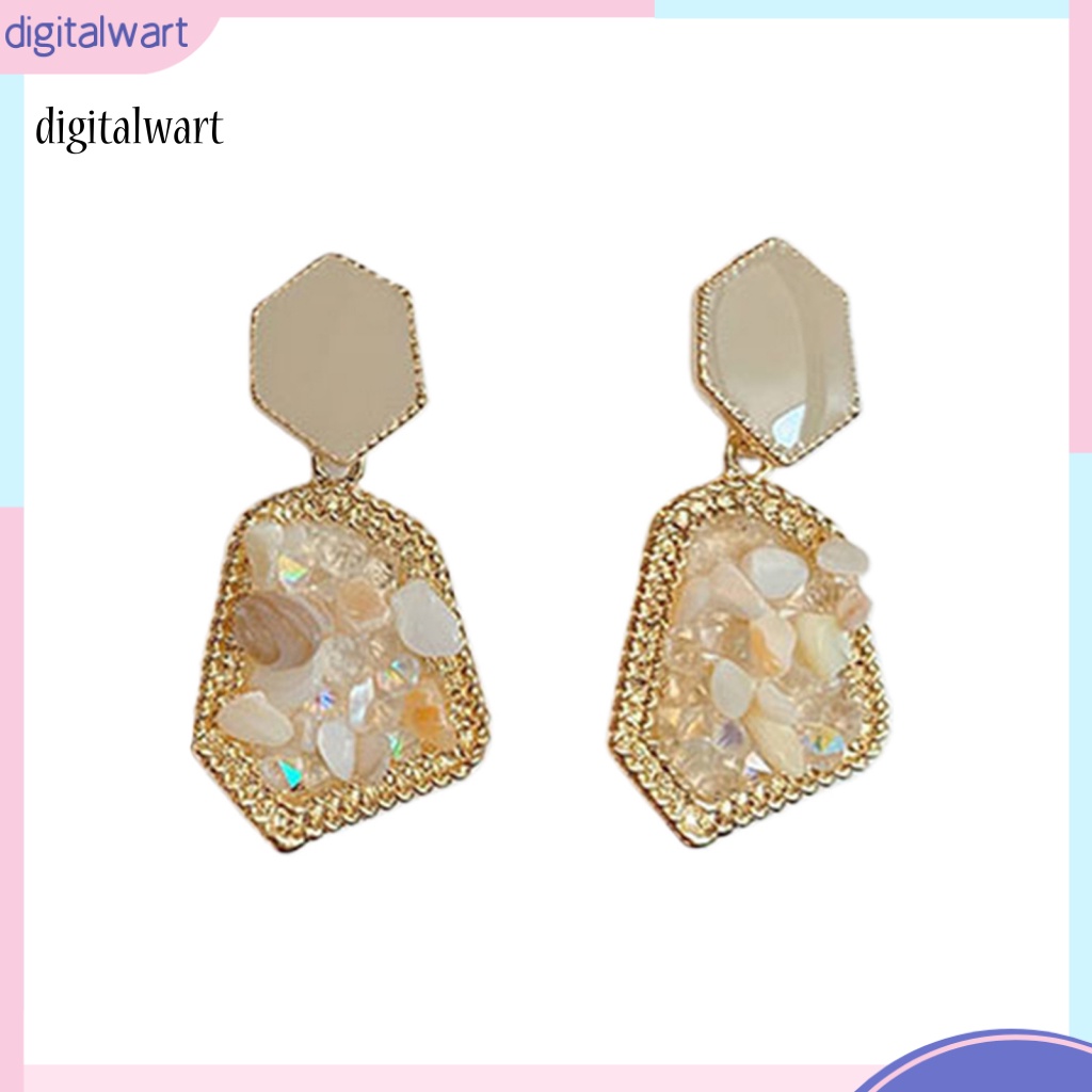 Kỹ Thuật Số| Khuyên Tai Dáng Dài Đính Đá Tự Nhiên Phong Cách Retro Thanh Lịch