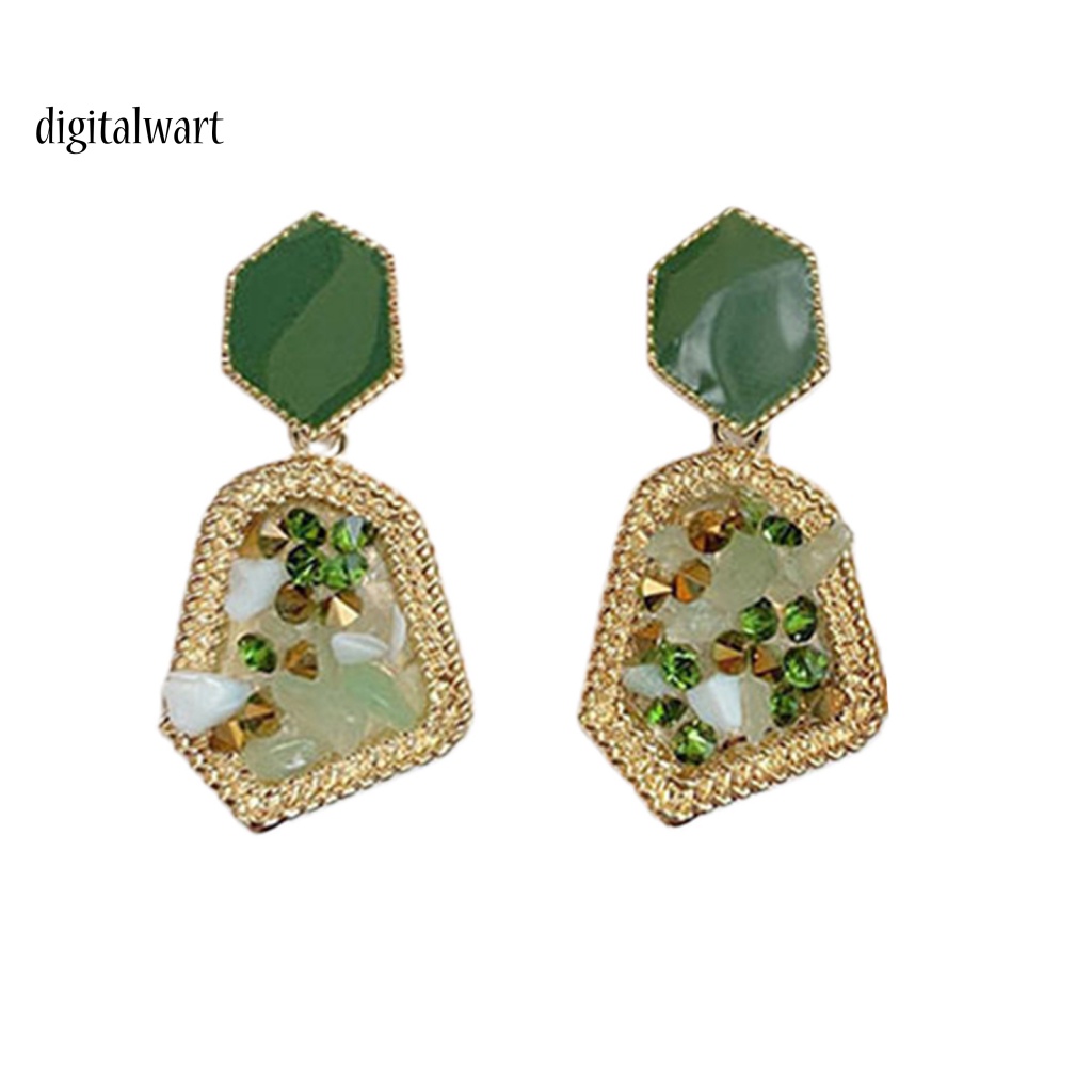 Kỹ Thuật Số| Khuyên Tai Dáng Dài Đính Đá Tự Nhiên Phong Cách Retro Thanh Lịch