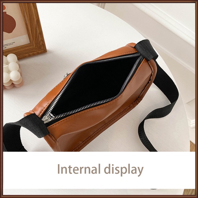 Túi Đeo Chéo Vai Bằng Da Nhân Tạo Màu Trơn Thời Trang Sành Điệu Cho Nữ