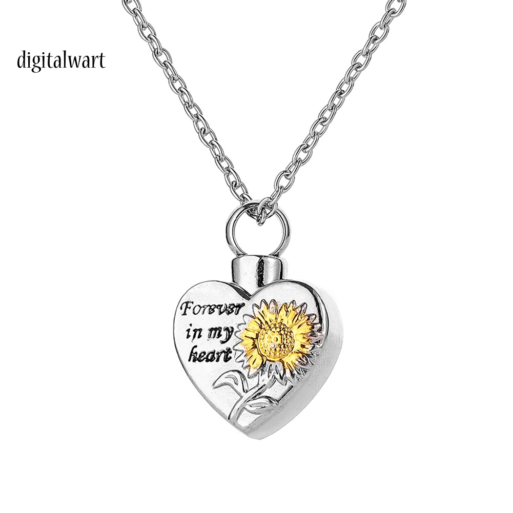 Kỹ Thuật Số| Vòng cổ Mặt Hình Hoa Hướng Dương Khắc Chữ Forever in My Heart Thời Trang Cho Nam Và Nữ