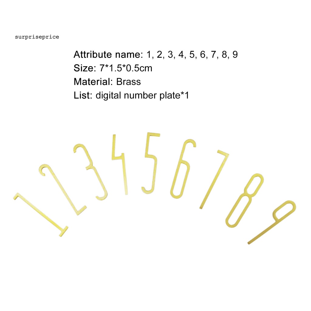 Phụ Kiện Số 7cm Bằng Đồng Thau 1-9 Hiệu Ứng 3D Gắn Tường Trang Trí Nhà Cửa