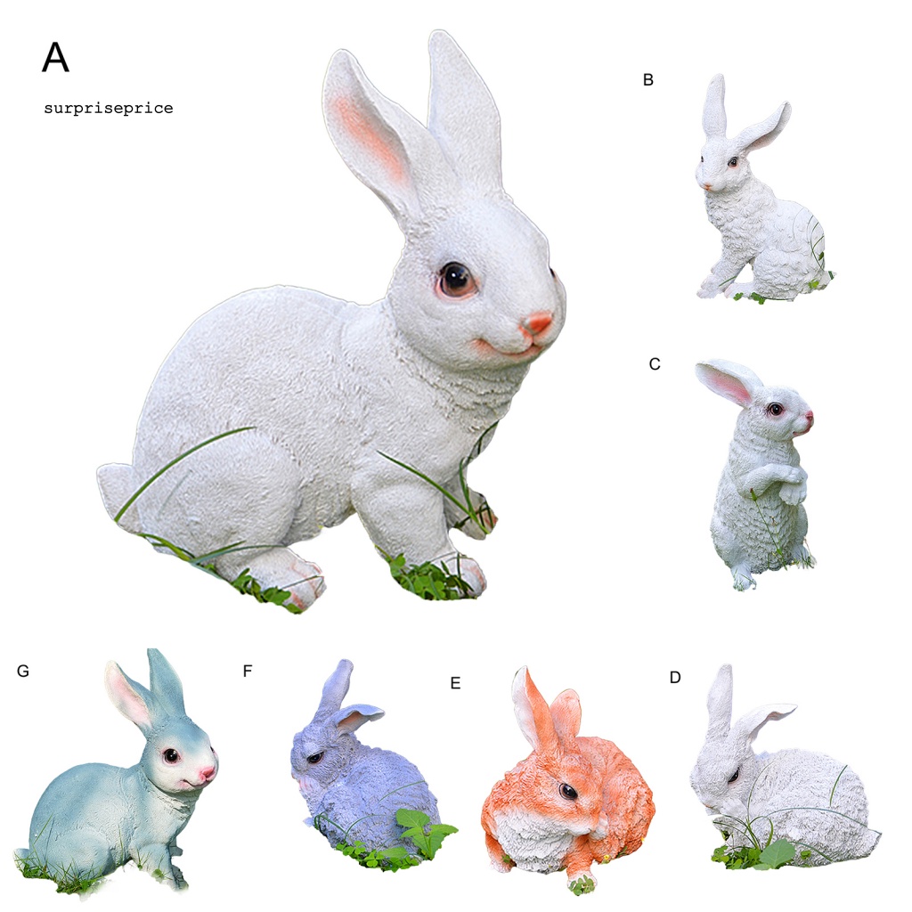 Đồ trang trí Thỏ Mini Bằng Nhựa Resin Chống Phai Màu Trang Trí Sân Vườn