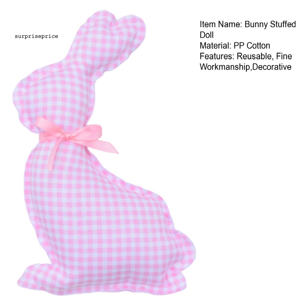 Spa Thỏ Nhồi Bông Bằng Vải Cotton PP Đính Nơ Ruy Băng Thủ Công Đáng Yêu Trang Trí Lễ Phục Sinh