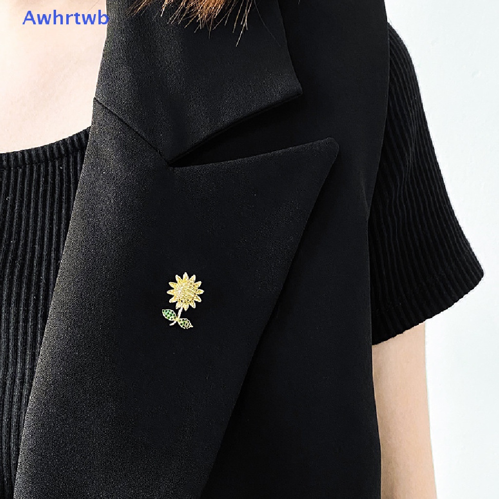 Ghim Cài Áo Hình Hoa Hướng Dương Đính Đá Zircon Dễ Thương Cho Nữ Mới