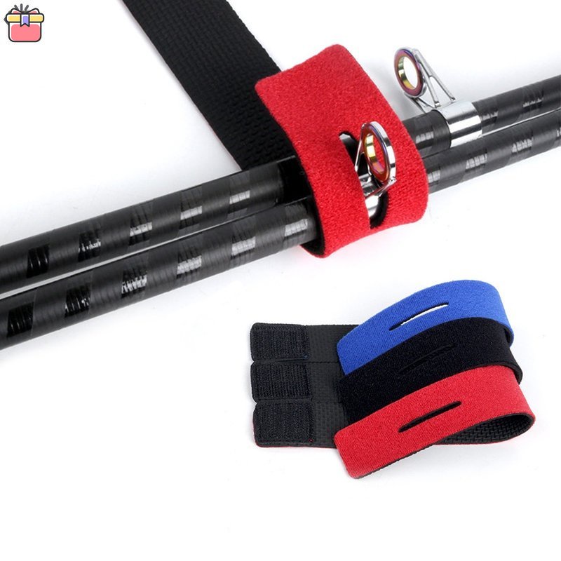 Bộ 8 Dụng Cụ Kẹp Cần Câu Cá Có Dây Khóa Dán Co Giãn Chống Xước YKT