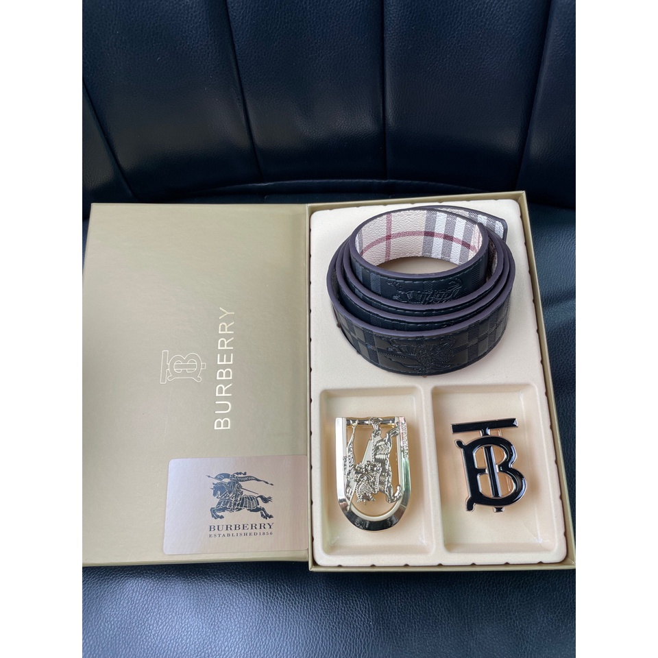 Hàng Có Sẵn! Thắt Lưng Da Bò Hiệu Burberry Thiết Kế Cá Tính Cho Nam Và Nữ