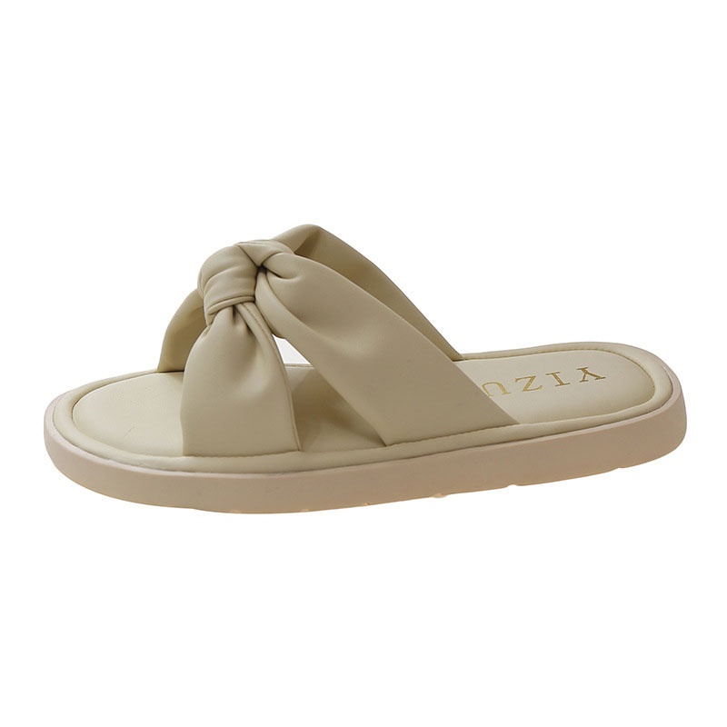 Dép Đế Bằng Mũi Tròn Đính Nơ 122 Màu Thời Trang Cho Nữ