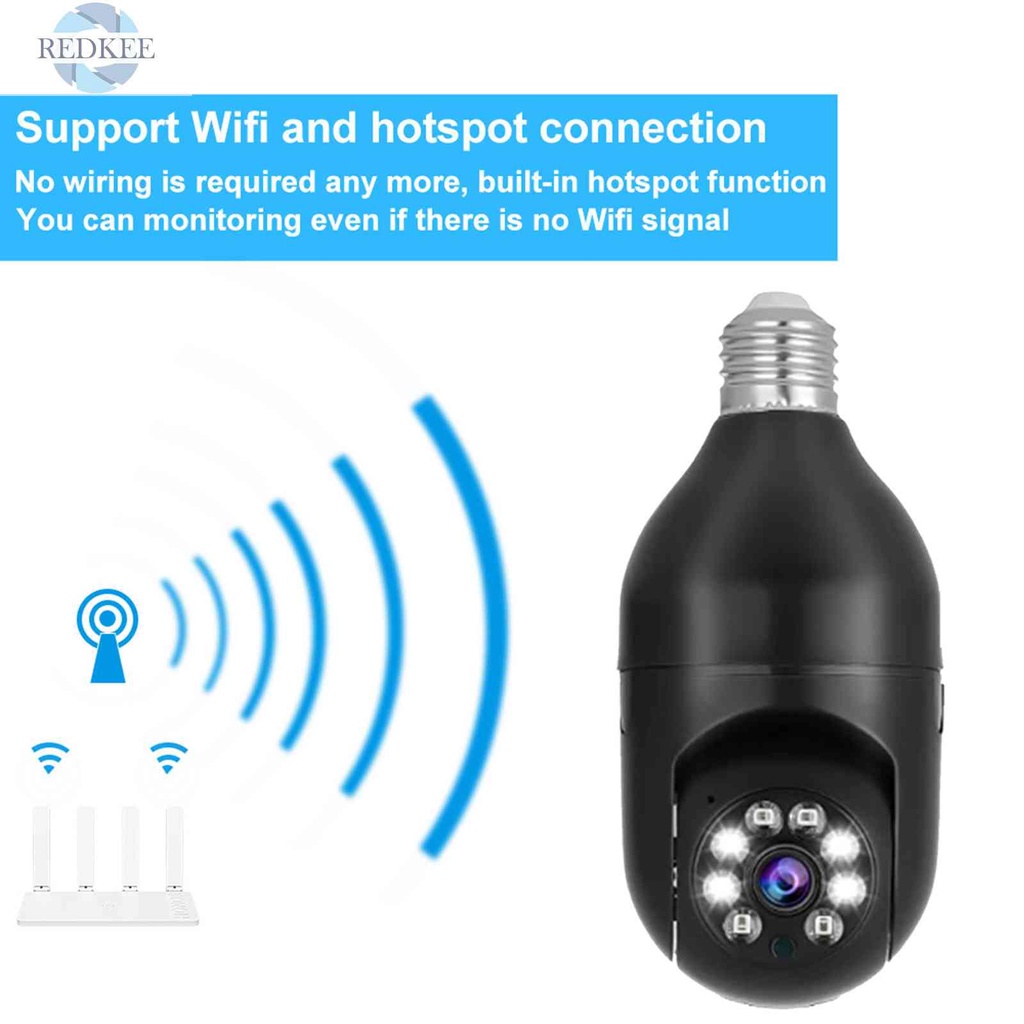 Camera An Ninh Không Dây 1080P Hình Bóng Đèn Nhiều Màu Sắc