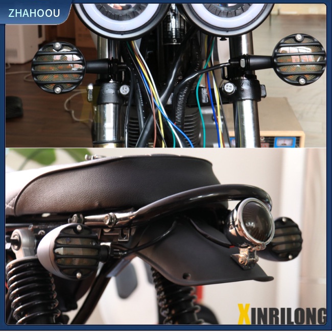 ☃Phụ Kiện Trang Trí Nhà Cửa Độc Đáo Sáng Tạo☃ 1 Cặp Đèn Led Xi Nhan Chống Thấm Nước Phong Cách Retro Dành Cho Xe Mô Tô