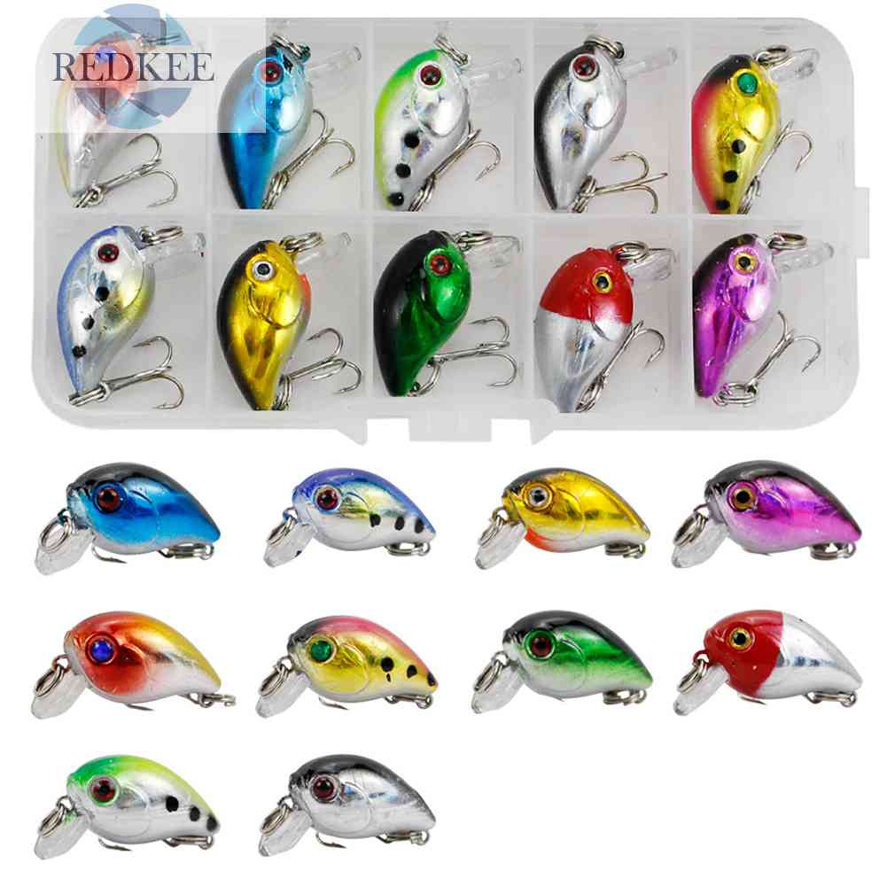 Set 10 Mồi Giả Nhử Cá Bằng Nhựa Gắn Kèm Móc Câu