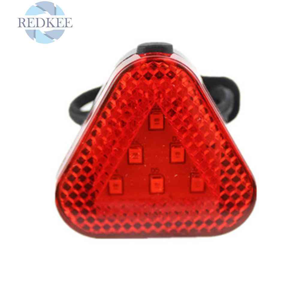 Đèn Hậu Xe Đạp 6 Bóng LED Hình Tam Giác 10LM 3 Chế Độ Chống Nước