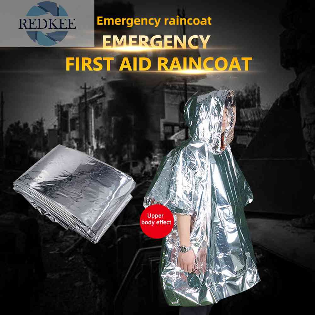 Áo Mưa Bằng Màng Nhôm Có Mũ Trùm Dùng Đi Mưa Tiện Dụng