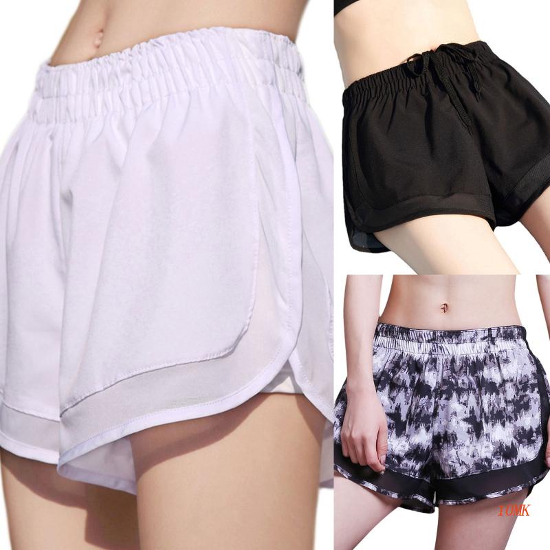 Quần Short Thể Thao Lưng Cao Chất Vải Khô Thoáng Nhanh Thời Trang Tập Yoga / Gym Cho Nữ