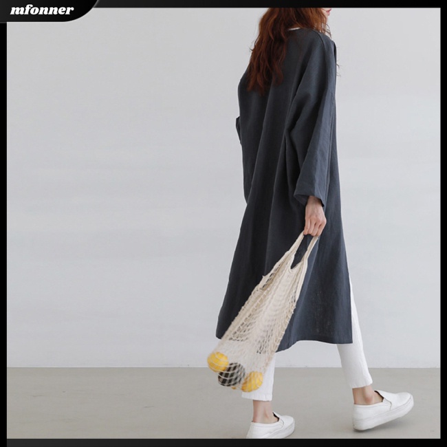 Áo Sơ Mi Tay Dài Dáng Rộng Màu Sắc Thời Trang Mùa Hè Cho Nữ