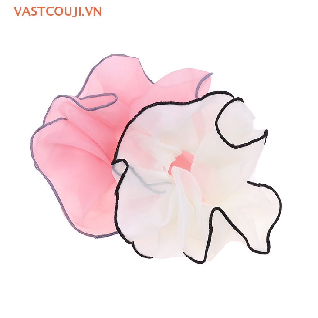 Dây Cột Tóc Vải Organza Màu Trơn Thời Trang Mùa Hè Cho Nữ