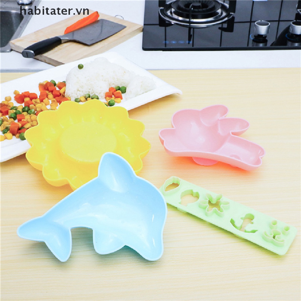 Set 4 Khuôn Làm Bánh Sandwich / Cơm Nắm / Sushi Tiện Dụng