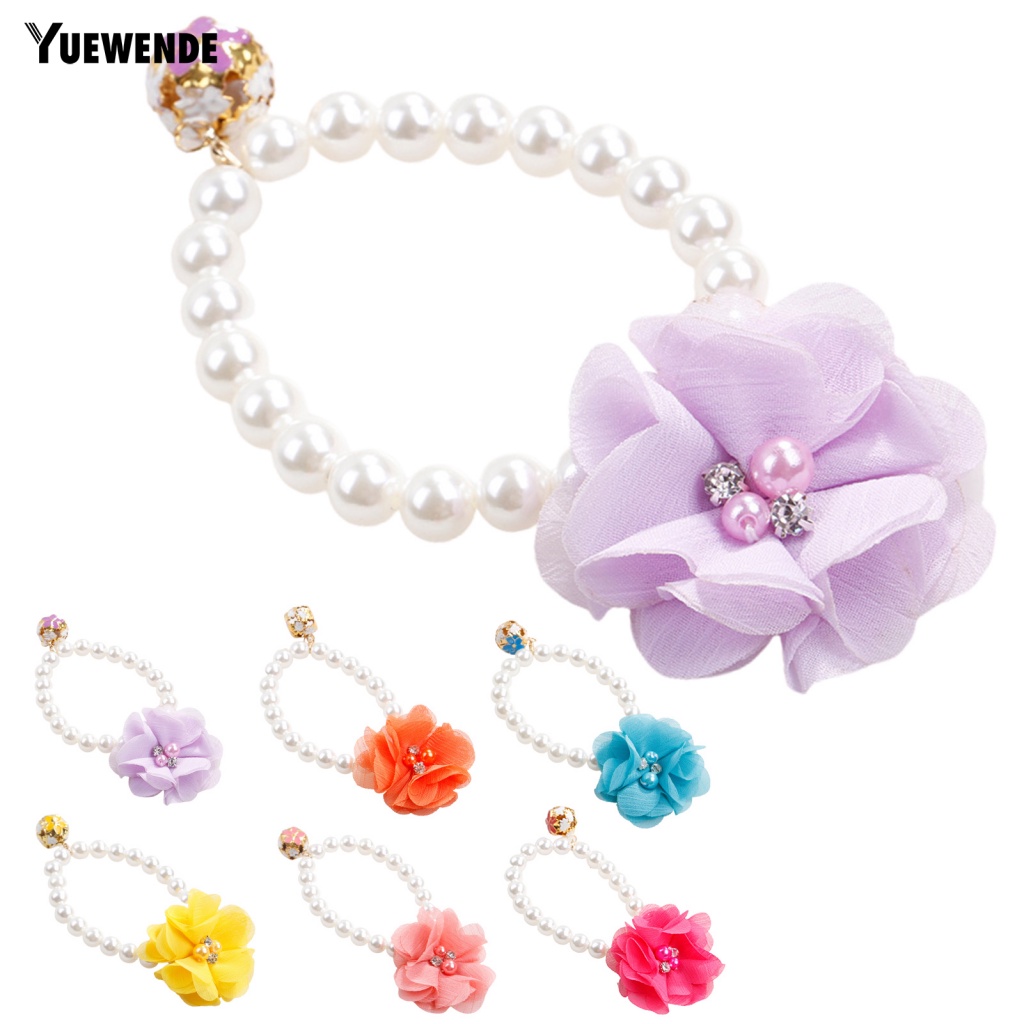 Ye.b Vòng Cổ Da Co Giãn Đính Ngọc Trai Giả Cho Chó Cưng Lễ Hội