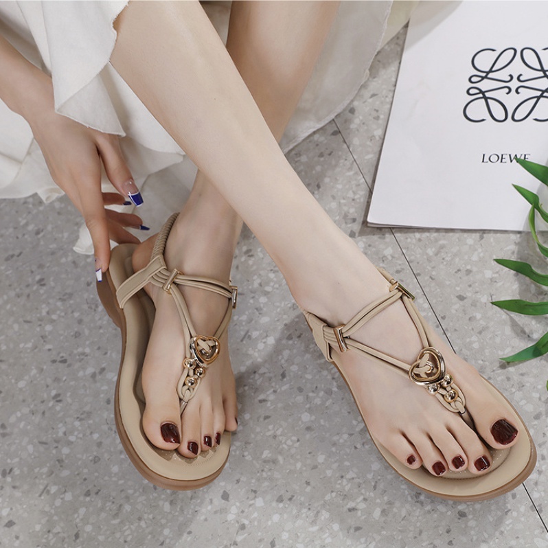 Giày Sandal Mũi Tròn Thoải Mái Phong Cách Bohemian Size Lớn 41 42