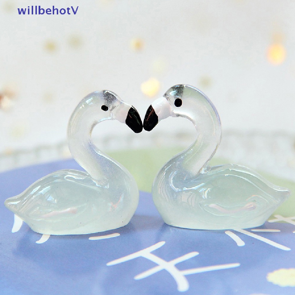 Set 10 Chú Vịt Mini Bằng Nhựa Phát Quang Trang Trí Giáng Sinh / Sinh Nhật / Tiệc Tùng