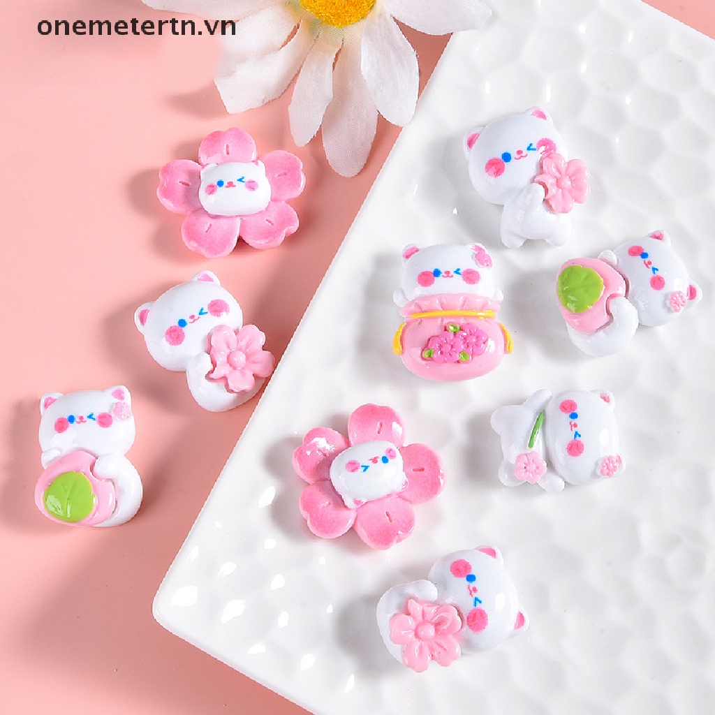 Onemetertn Set 10 Miếng Dán Hoạt Hình Bằng Nhựa Resin Trang Trí Sổ Tay / Ba Lô / Điện Thoại DIY