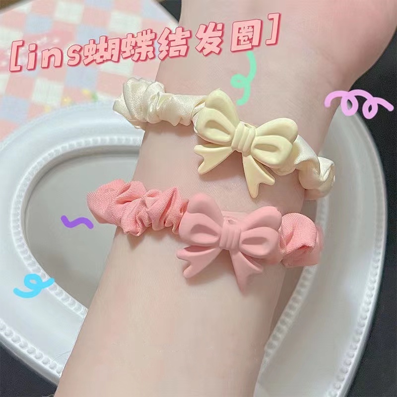 Dây Buộc Tóc Cao Su Co Giãn Màu Kẹo Ngọt Họa Tiết Trái Tim Thời Trang Mùa Hè 2023 Mới