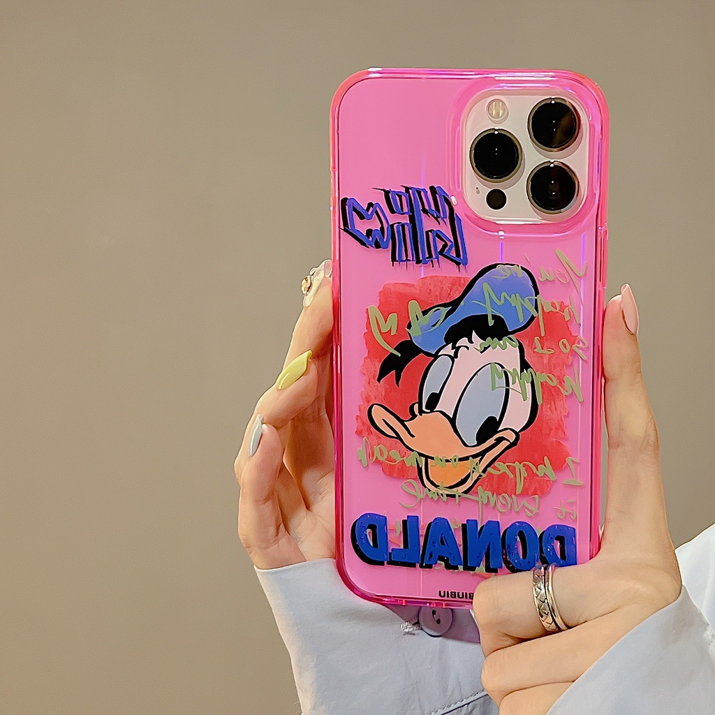 Donald Duck Ốp Điện Thoại TPU Mềm Trong Suốt Dạ Quang In Hình Mickey / Vịt Donald Cho iPhone 14 13 12 Pro Max