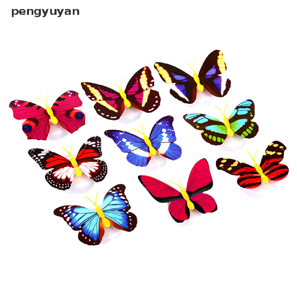 [pengyuyan] Đèn Ngủ LED Hình Bướm 3D Nhiều Màu Sắc Ngẫu Nhiên Trang Trí Nhà Cửa DIY