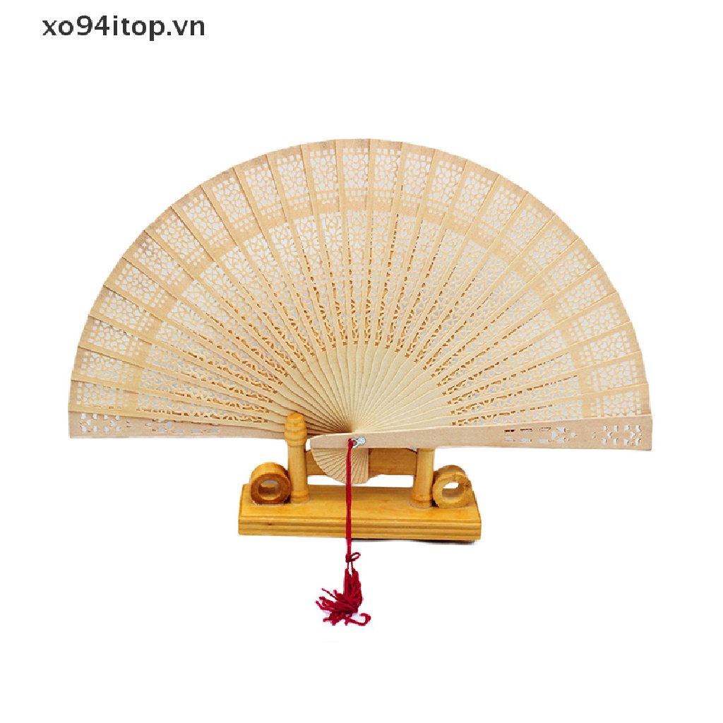Quạt Xếp Cầm Tay Bằng Tre Chạm Khắc Rỗng Phong Cách Trung Hoa Cổ Điển Trang Trí Nội Thất