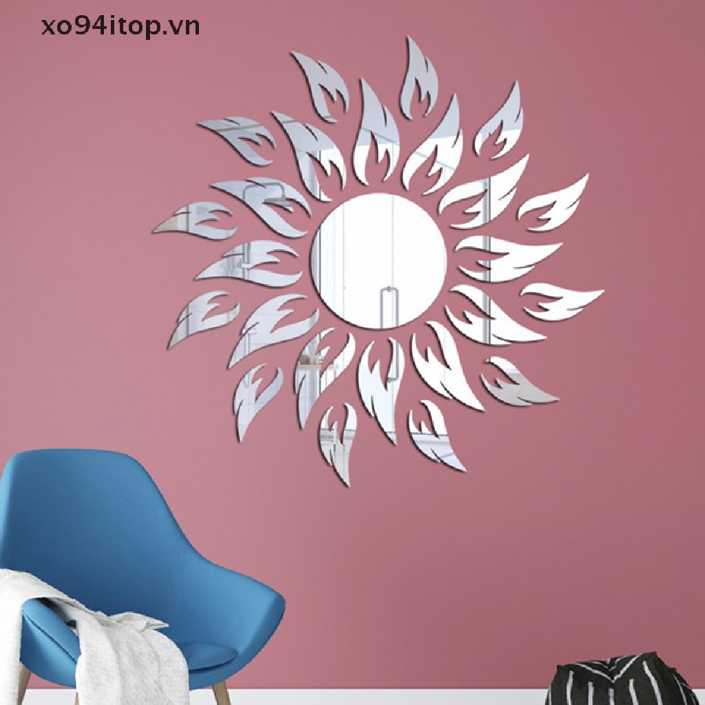 Sticker Mặt Trời Tráng Gương 3D Trang Trí Nội Thất