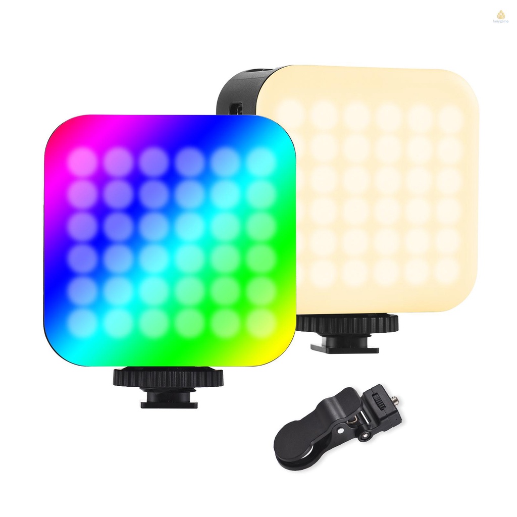 Đèn LED Hai Mặt Dạng Kẹp 2500K-9000K Với Màn Hình Hiển Thị 24 Cảnh Dùng Quay Video / Live Streaming V