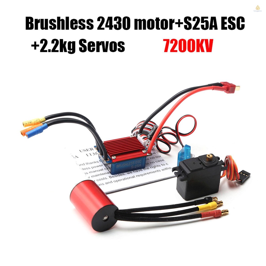 Động Cơ Không Chổi Than S2430 7200KV 4P 25A ESC 2.2KG Cho Xe Điều Khiển Tỉ Lệ 1 / 16 1 / 18