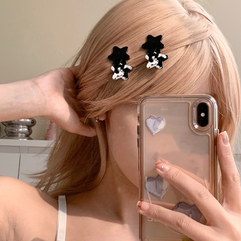 Kẹp Tóc Hình Ngôi Sao Nhiều Màu Sắc Bằng Acrylic Y2K