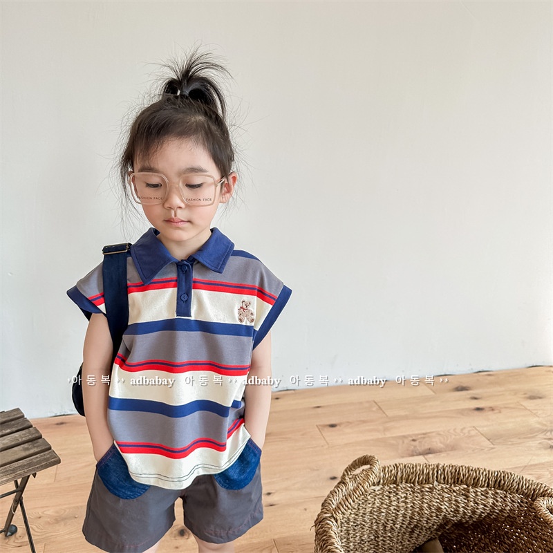 Áo polo Tay Ngắn Phong Cách Hàn Quốc Thời Trang Mùa Hè Mới Dành Cho Trẻ Em