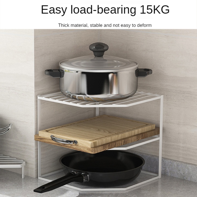 Kệ Kim Loại Bền Chắc Gắn Góc Tủ Nhà Cửa Sáng Tạo Chịu Lực Tốt 1