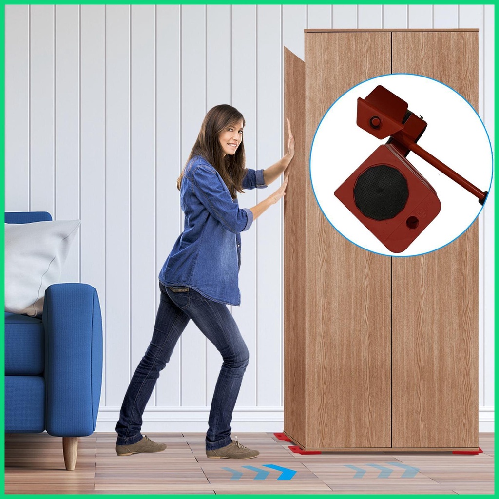 Bộ Dụng Cụ Di Chuyển Đồ Nội Thất Với 4 Thanh Trượt Chịu Tải 220 Lbs