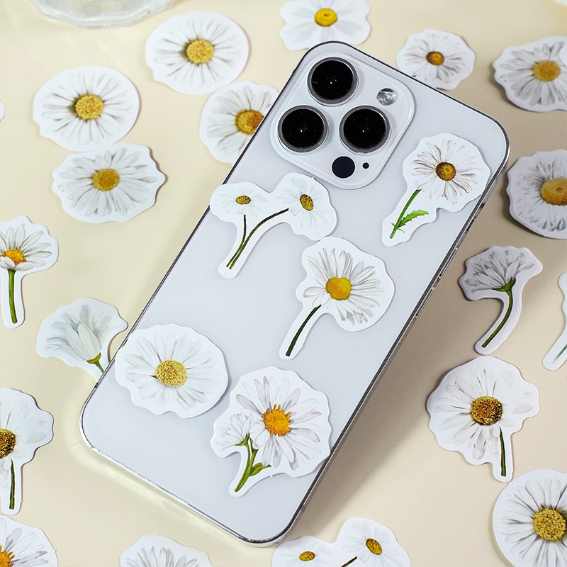 Bộ 46 Miếng Dán Trang Trí Sổ Tay Hình Hoa Xinh Xắn