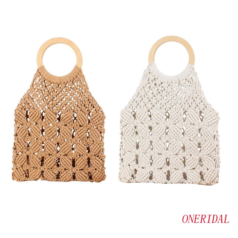 Túi Xách Đan Rơm Cotton Phong Cách Retro Thời Trang Cho Nữ