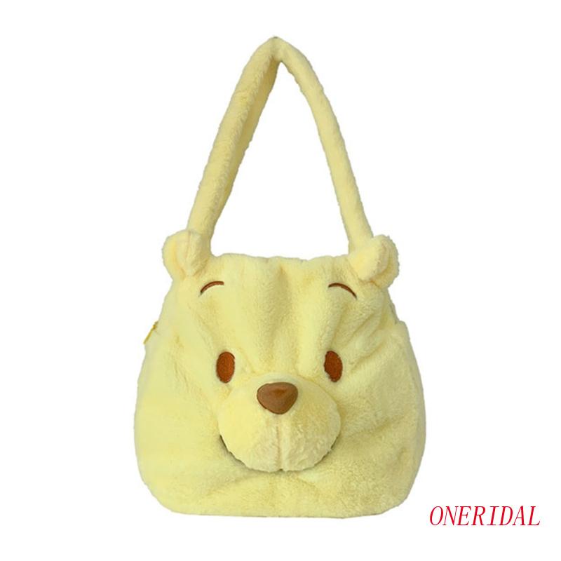 Túi Tote Đeo Vai / Xách Tay Bằng Vải Bông Hình Gấu Hoạt Hình Cho Nữ