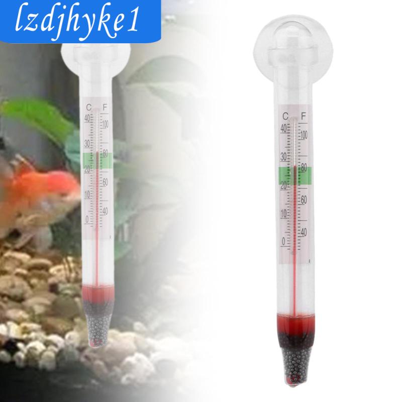 Nhiệt Kế Ống Thủy Tinh Đo Nhiệt Độ Bể Cá Có Nút Hít Chân Không