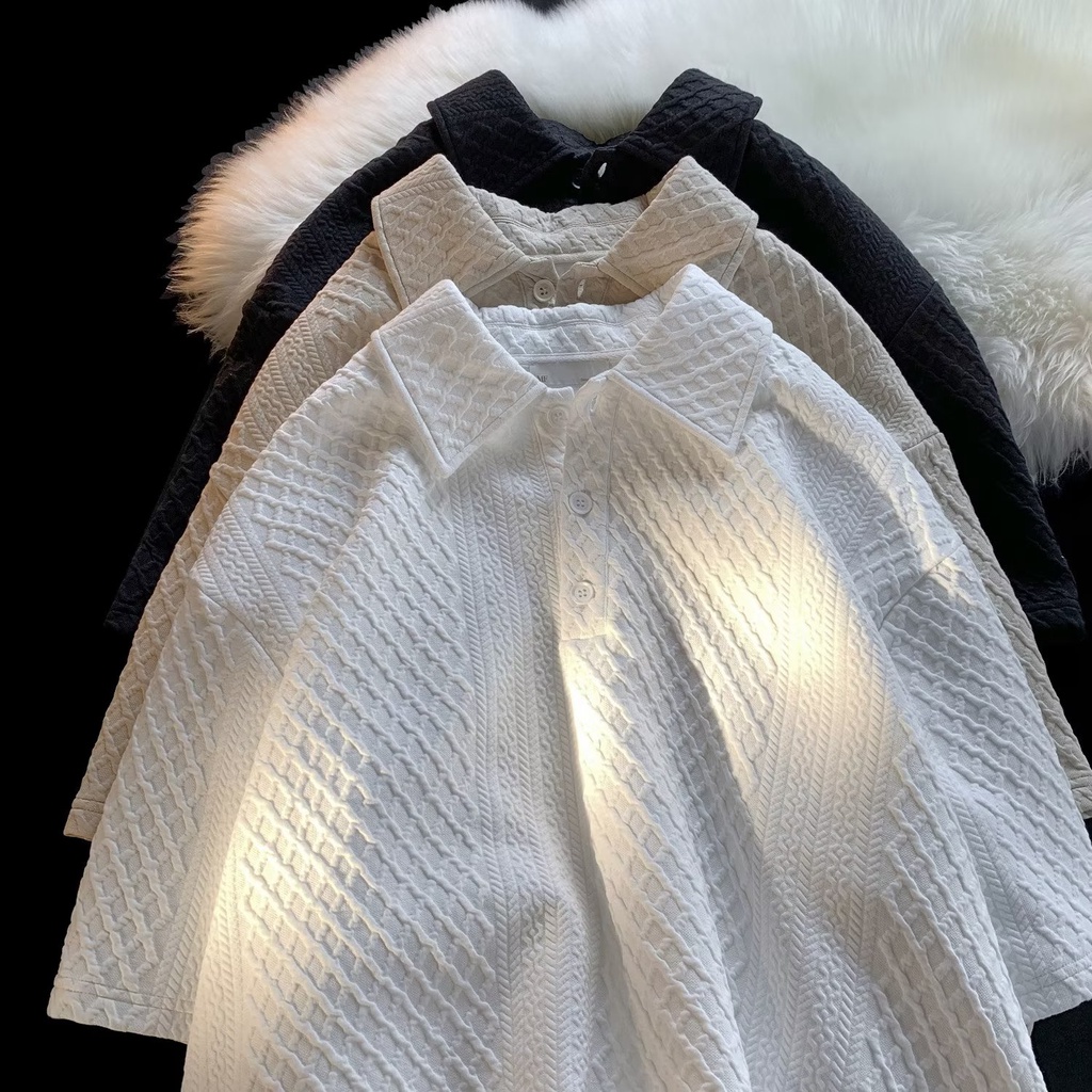 Áo Thun POLO Tay Lửng Phong Cách Harajuku Thời Trang Mùa Hè 2023