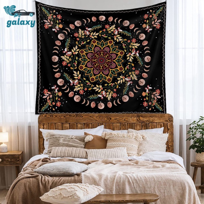 Galaxy Thảm Treo Tường In Họa Tiết Mandala Bohemian Kích Thước 150 X 130cm / 60 X 50Inch Trang Trí Phòng Ngủ