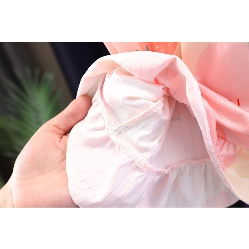 Bộ Đồ Ngủ Áo Tay Ngắn Phối Quần Short In Hoạt Hình Thời Trang Mùa Hè 2023 Cho Bé Gái