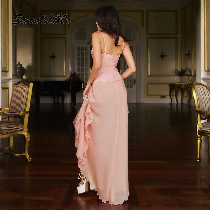 Đầm Dài Không Tay Lưng Cao Màu Trơn Thời Trang Mới 2023 Dành Cho Nữ