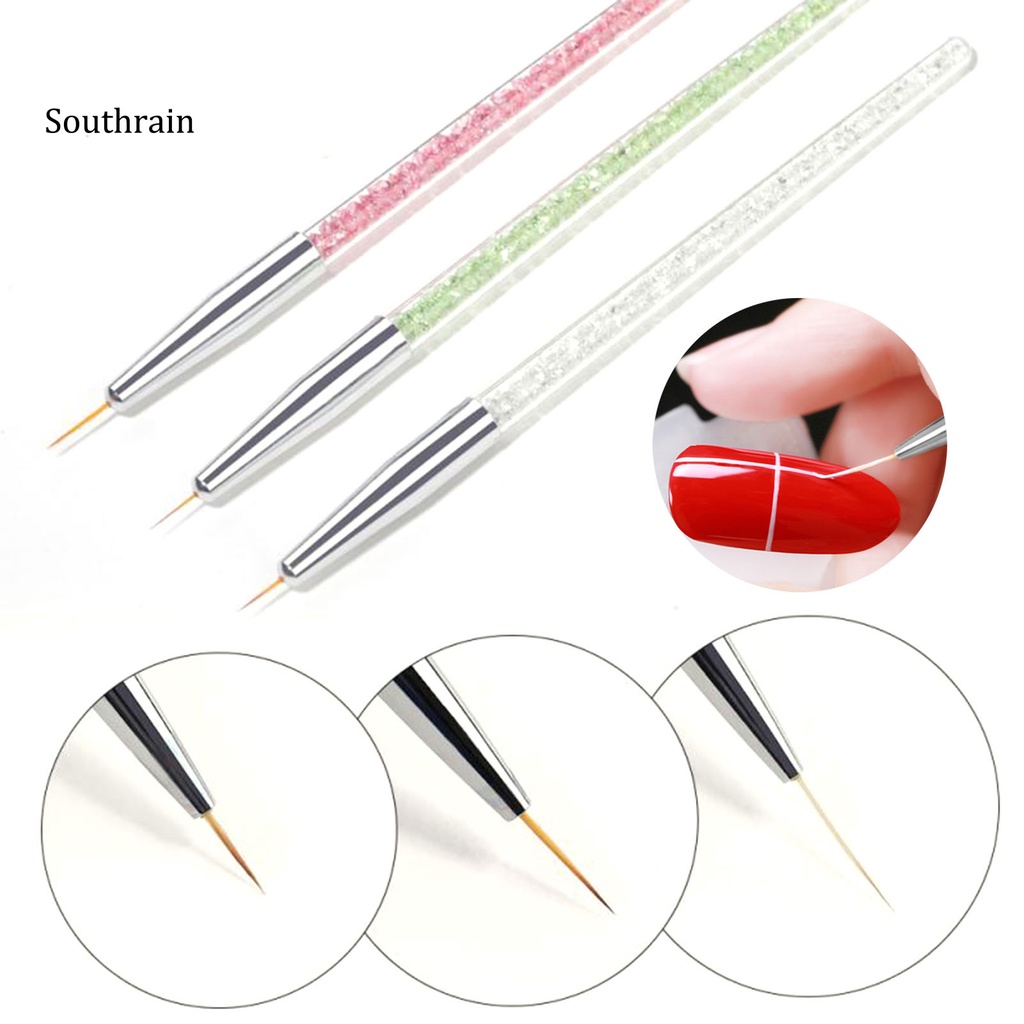 Set 3 Bút Vẽ Móng Nghệ Thuật Đa Năng Siêu Nhẹ Bằng Nhựa Màu Sắc Sống Động