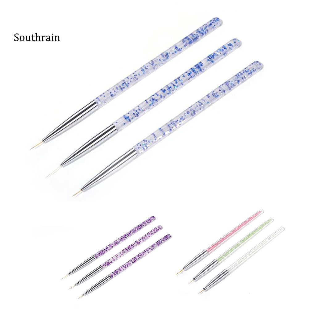 Set 3 Bút Vẽ Móng Nghệ Thuật Đa Năng Siêu Nhẹ Bằng Nhựa Màu Sắc Sống Động