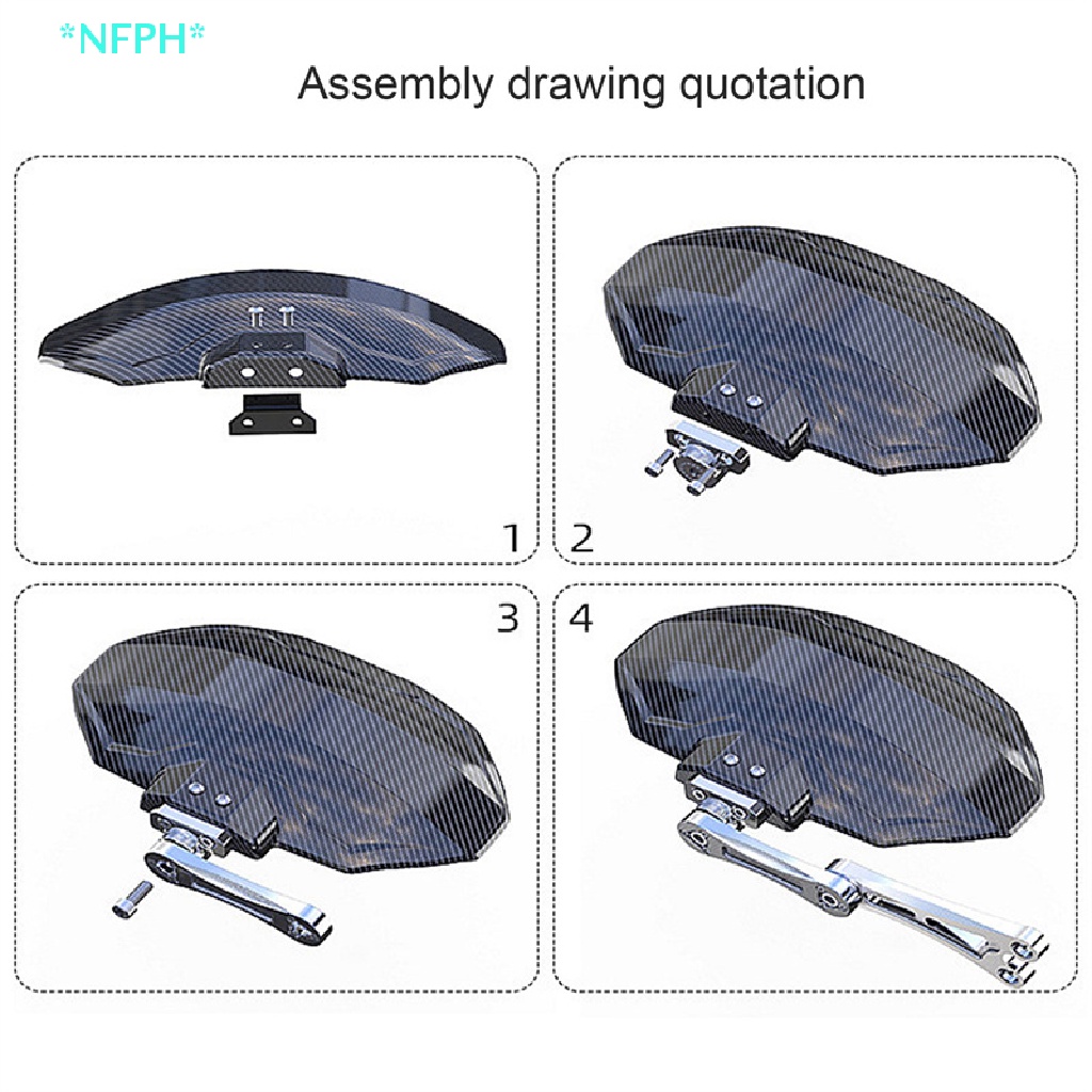 FENDER Tấm Chắn Bùn Bằng Nhựa Sợi Carbon CNC Cao Cấp Cho Xe Mô Tô Mới