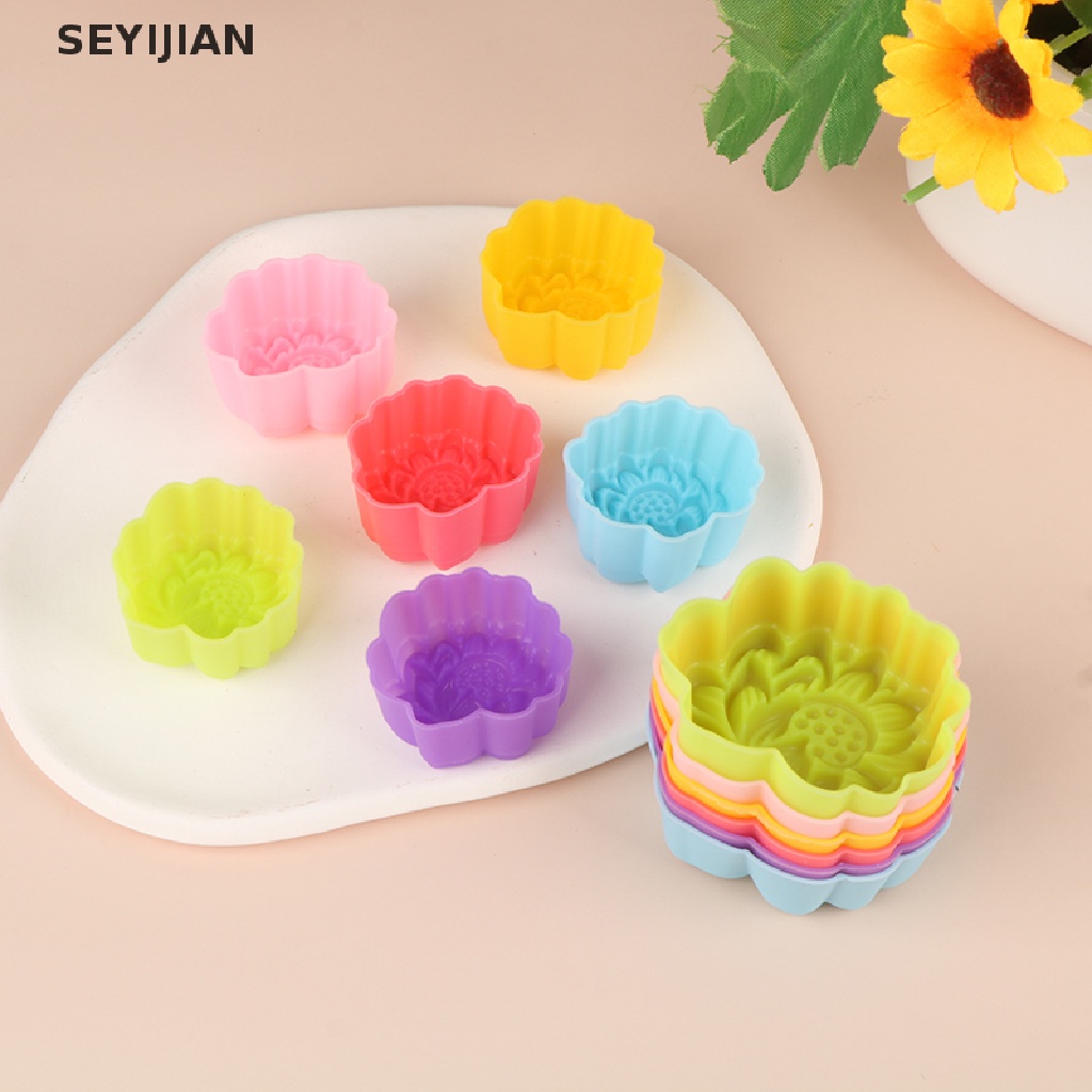 Set 5 Khuôn Silicon Làm Bánh Muffin 3 / 5cm Có Thể Tái Sử Dụng Tiện Lợi