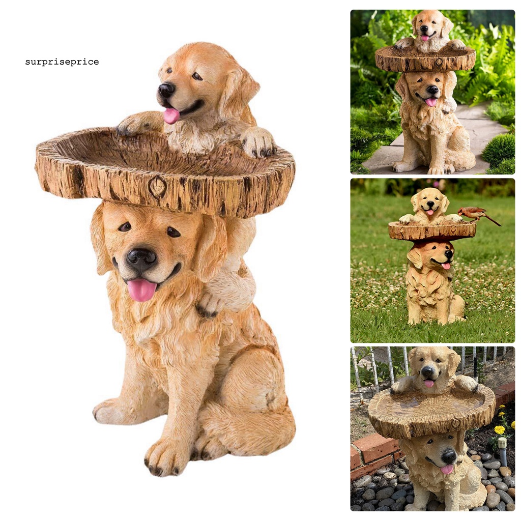 Mô Hình Cún Con Bằng Nhựa Resin Dễ Thương Dùng Trang Trí Sân Vườn